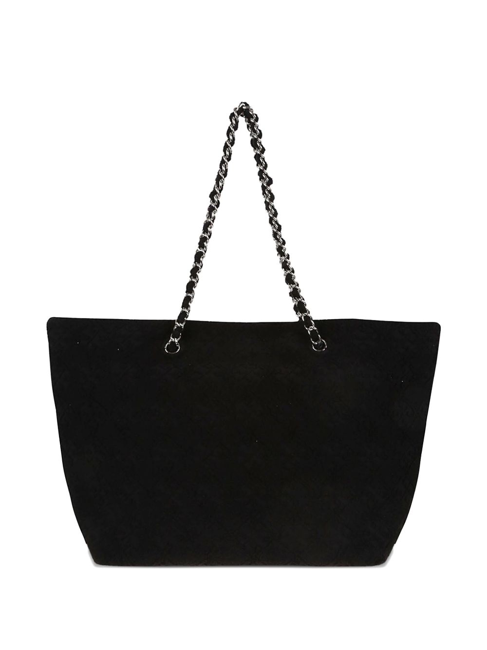 Tory Burch Ella Allover Logo Terry Cotton Tote Bag Black