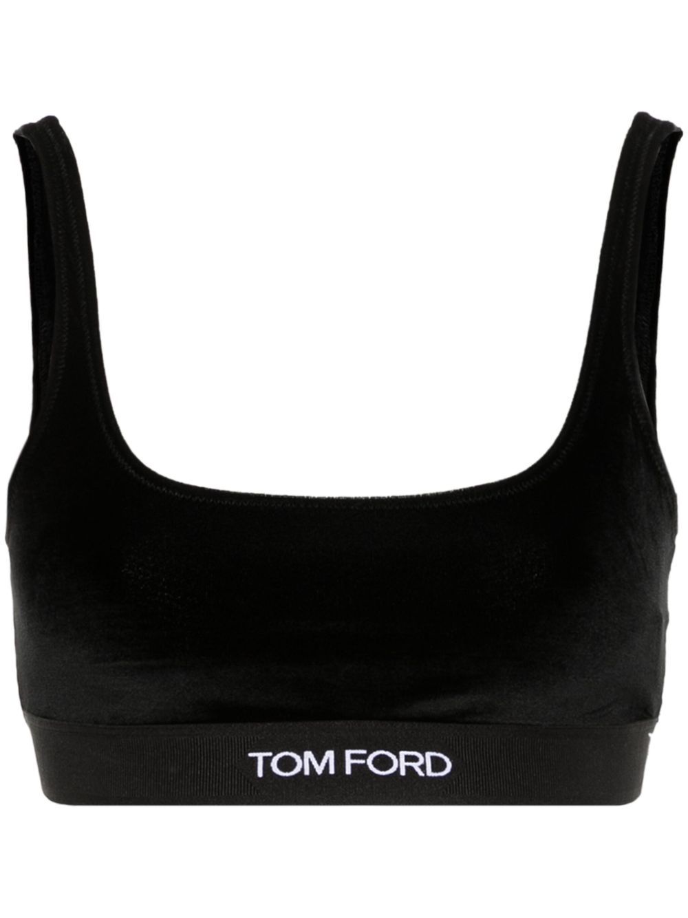 Tom Ford Velvet Stretch Scoop Neck Bralette Black