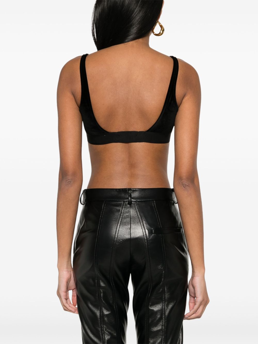 Tom Ford Velvet Stretch Scoop Neck Bralette Black