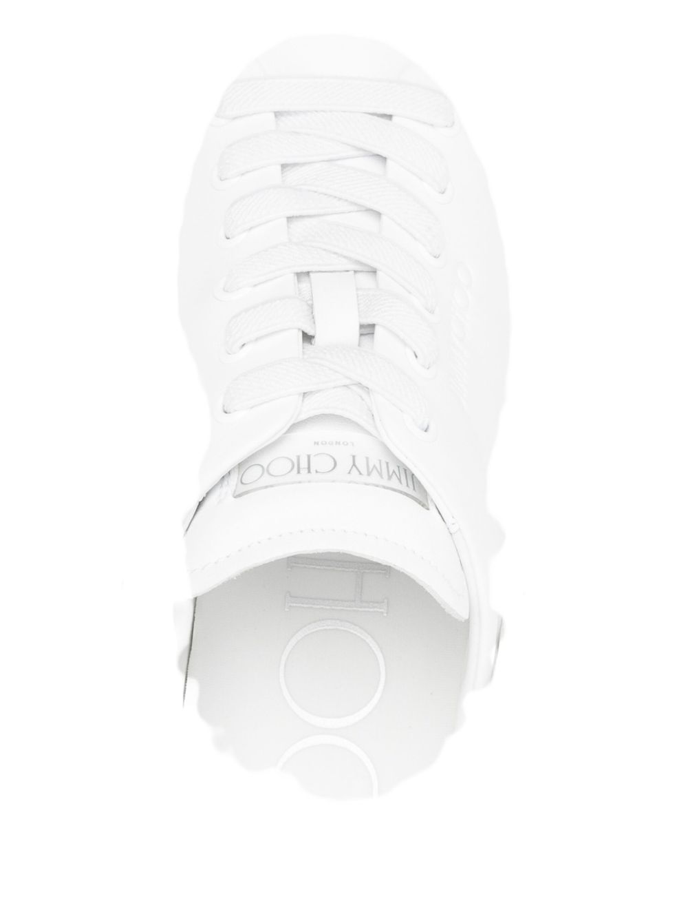 Jimmy Choo Diamond Maxi Pearl Slingback Leather Sandals White