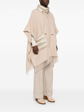 Herno Powder Wool-Cashmere Cape with Quilted Panels Powder