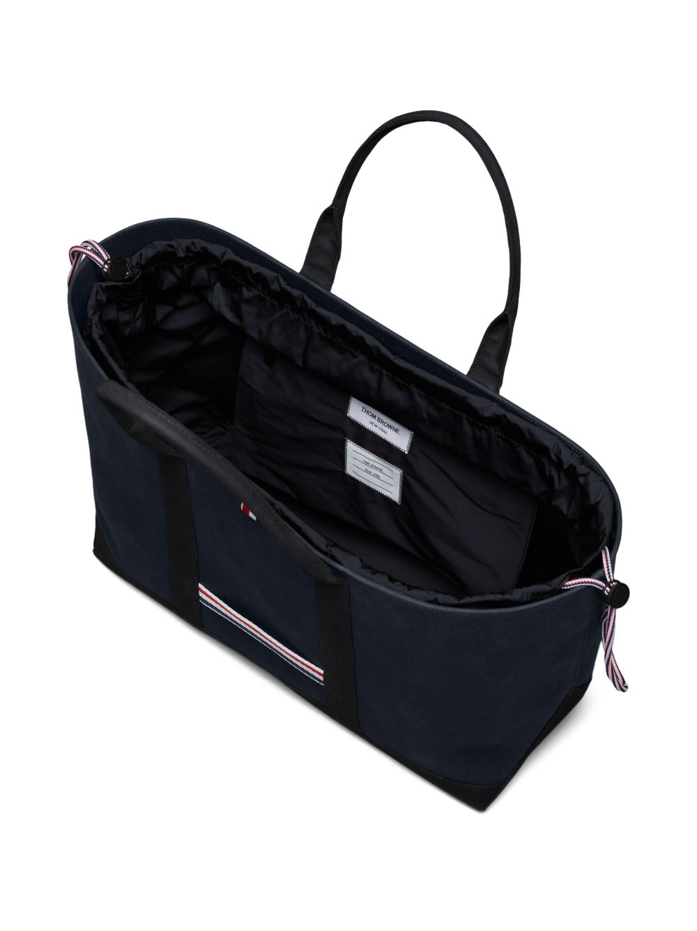 Thom Browne Medium Calf Leather Tote Bag Blue