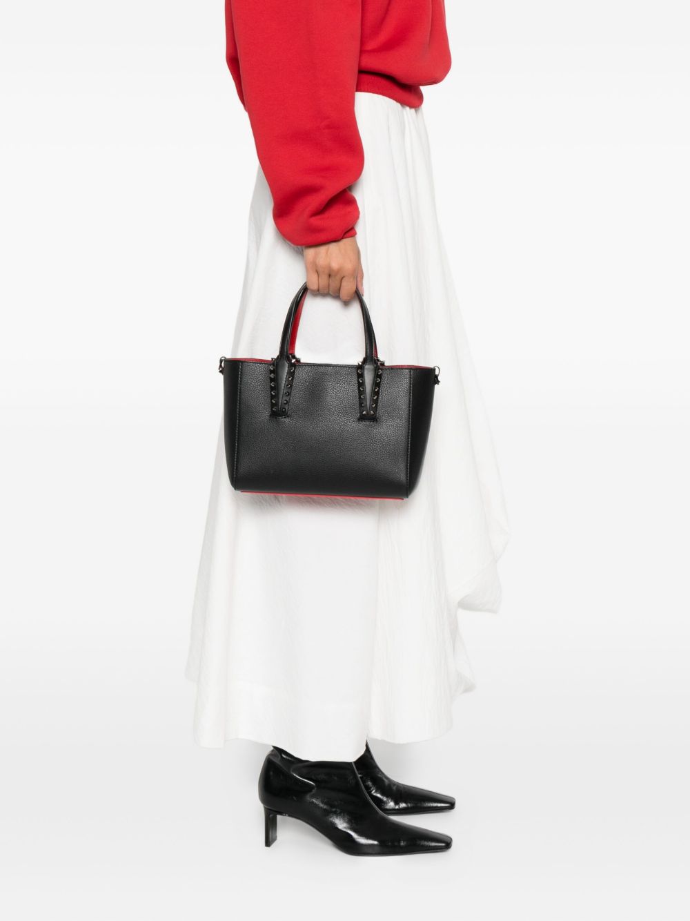 Christian Louboutin Cabata Mini Leather Tote Bag Black