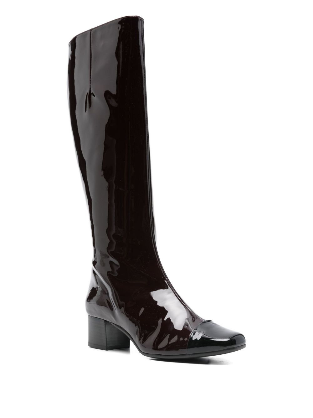 Carel Paris Malaga Patent Leather Knee-High Boots Brown