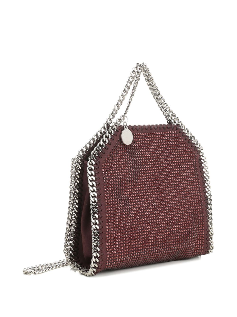 Stella McCartney Falabella Tiny Rhinestone-Embellished Crossbody Bag Bordeaux