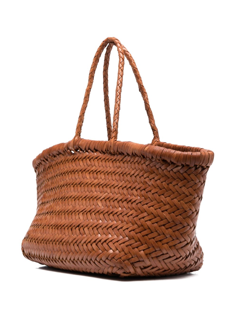 DRAGON DIFFUSION Triple Jump Interwoven Leather Shopper Tote Leather Brown