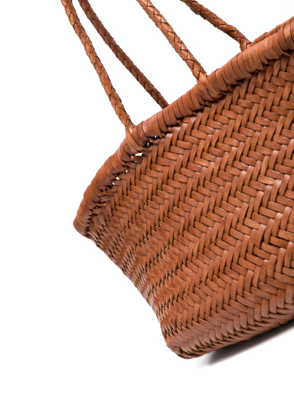 DRAGON DIFFUSION Triple Jump Interwoven Leather Shopper Tote Leather Brown