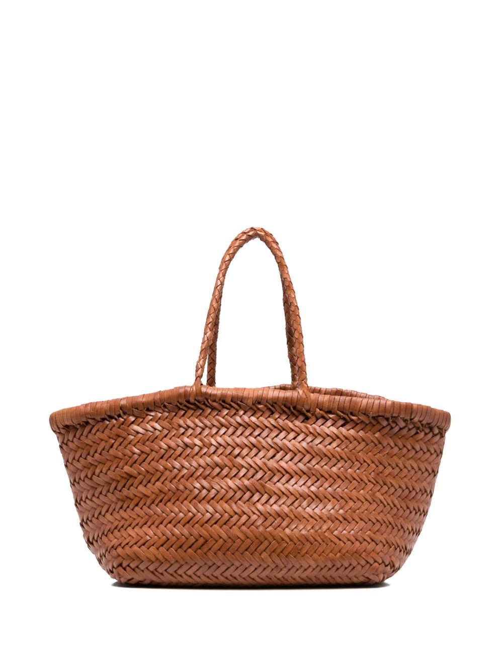 DRAGON DIFFUSION Triple Jump Interwoven Leather Shopper Tote Leather Brown