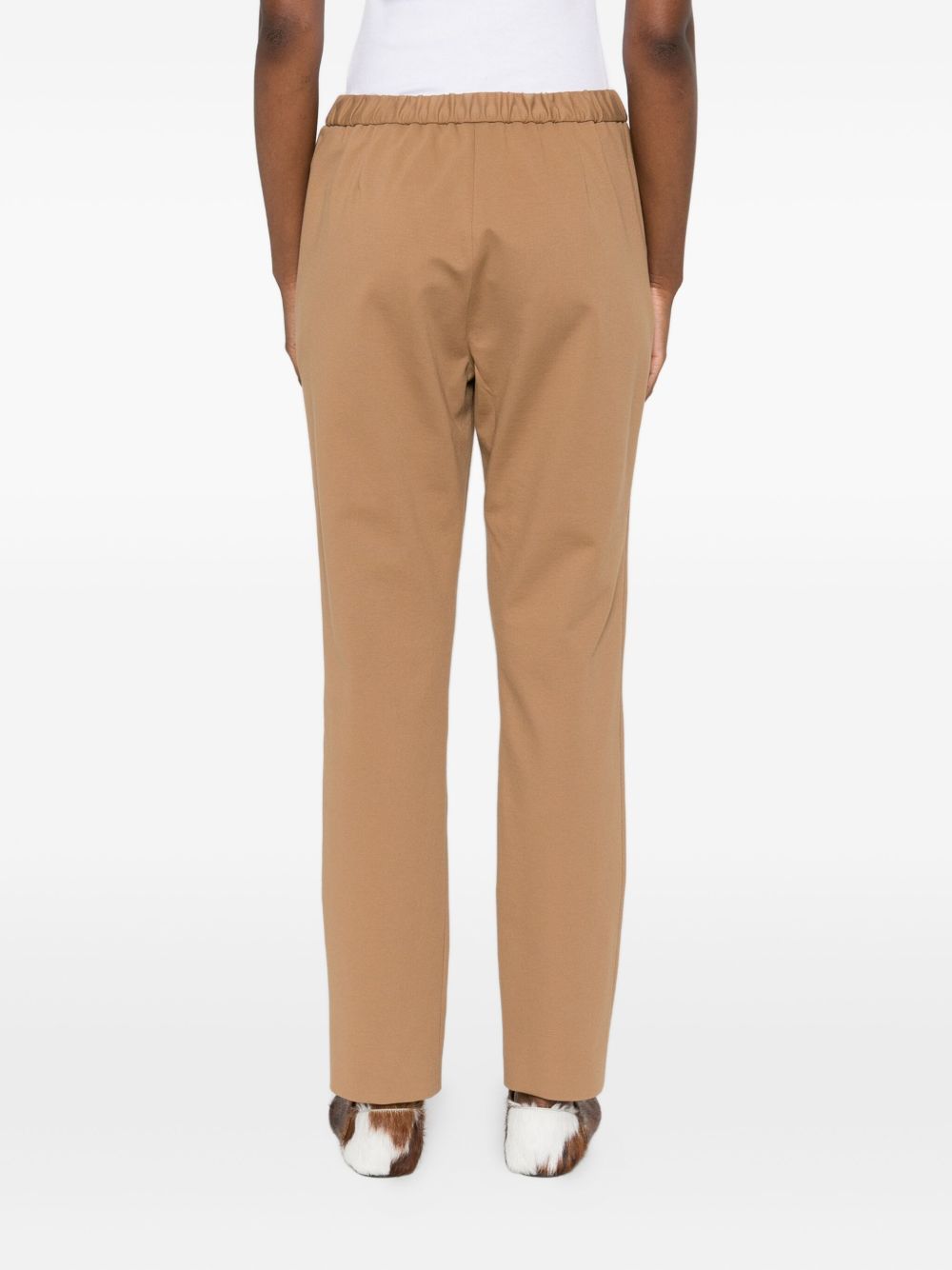 Fabiana Filippi Slim Drawstring Viscose Trousers Camel