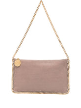 Stella McCartney Falabella chain-trimmed clutch bag beige