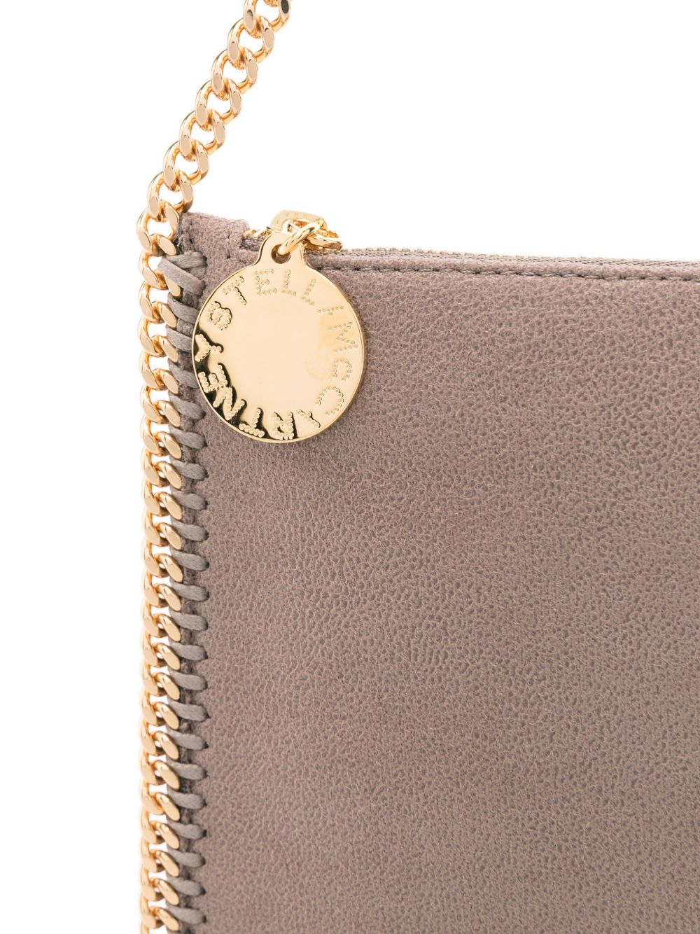 Stella McCartney Falabella chain-trimmed clutch bag beige