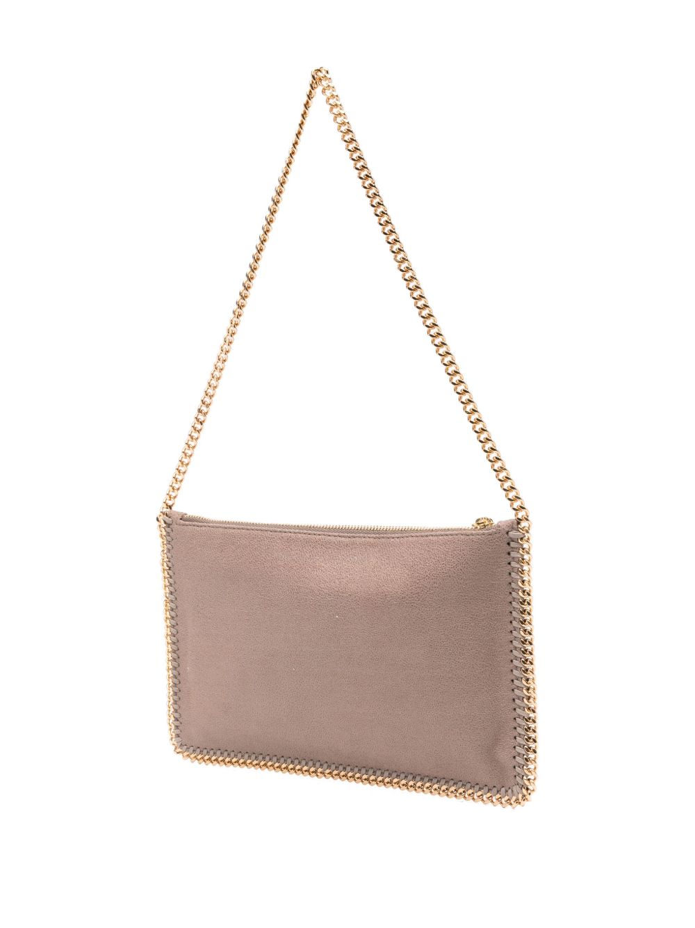 Stella McCartney Falabella chain-trimmed clutch bag beige