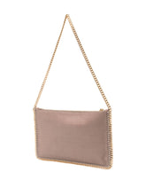Stella McCartney Falabella chain-trimmed clutch bag beige