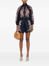Zimmermann Rhiannon Scallop-Hem Printed Linen Shorts Blue