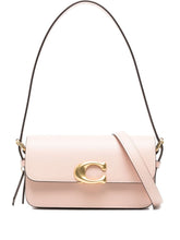 Coach Zoe Grained Leather Flap Shoulder Bag Beige