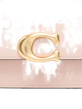 Coach Zoe Grained Leather Flap Shoulder Bag Beige