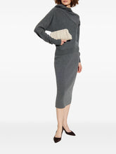 Tom Ford Ribbed Cashmere-Blend Midi Skirt Grey