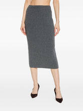 Tom Ford Ribbed Cashmere-Blend Midi Skirt Grey
