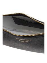 Emporio Armani Pebbled Faux Leather Baguette Shoulder Bag Black