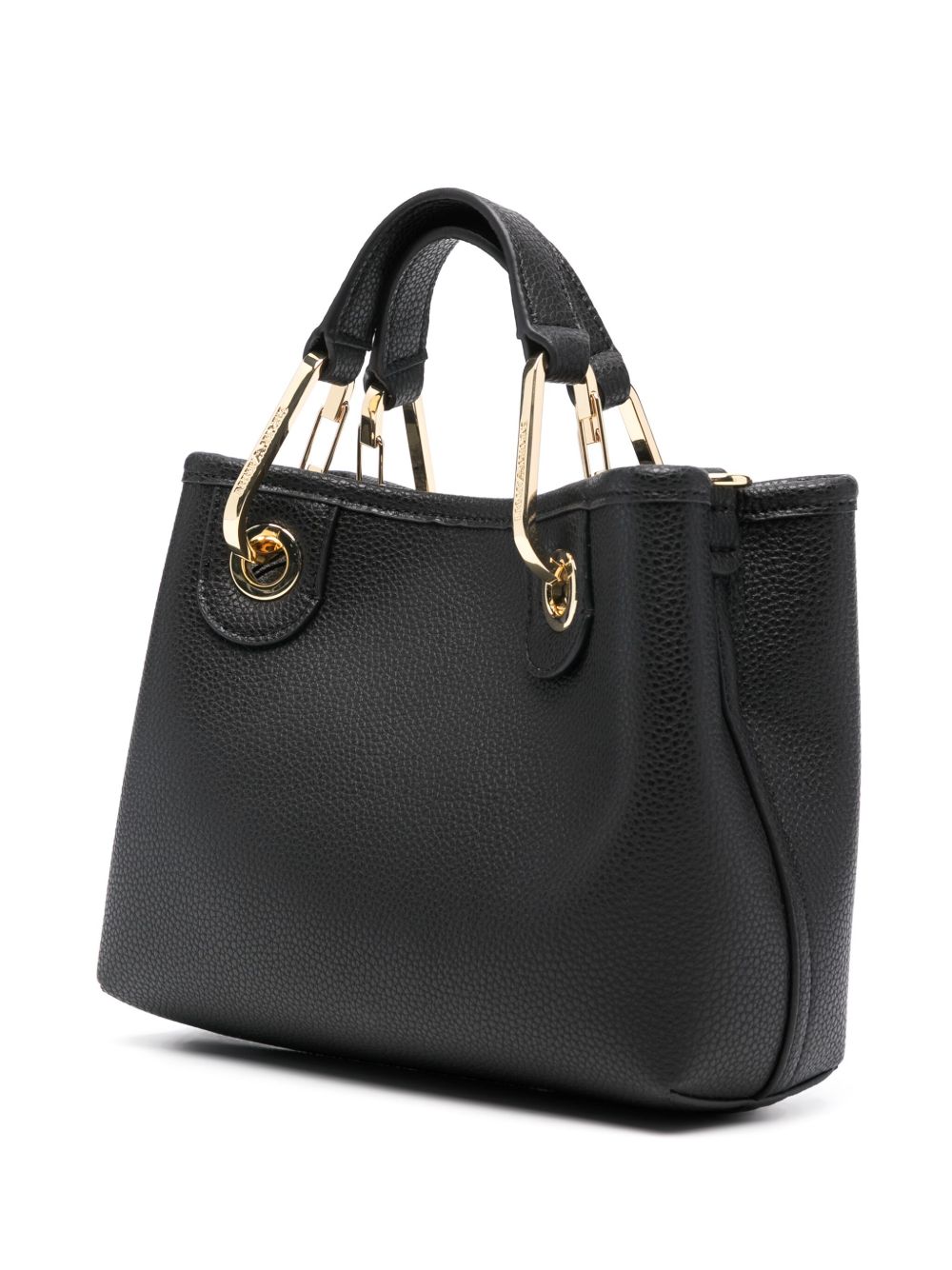 Emporio Armani MyEA XS Grained Faux-Leather Shopping Bag Black