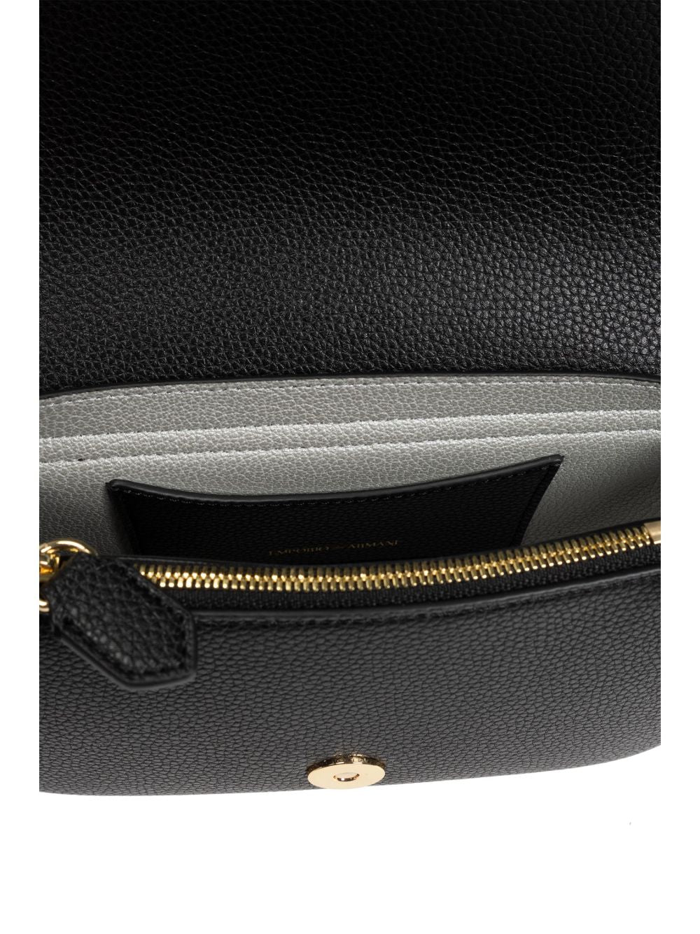 Emporio Armani Crossbody Mini Bag with Gold-Tone Logo Black