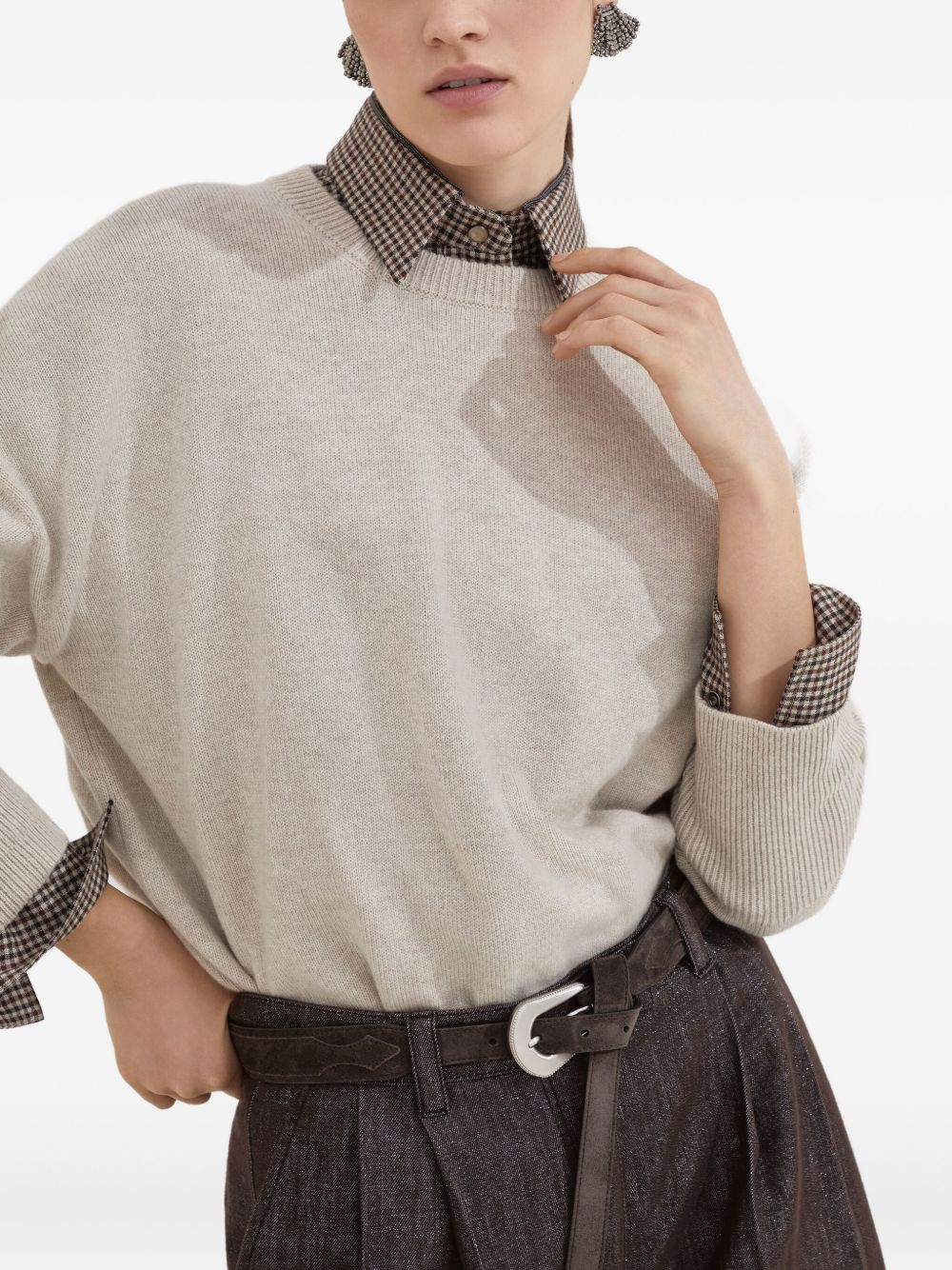 Brunello Cucinelli Cashmere High Neck Sweater Beige Beige