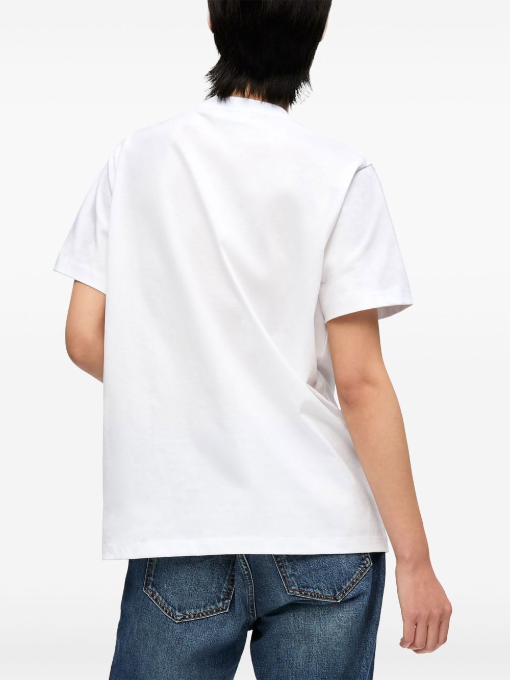 Ganni Organic Cotton Teddy Crew-Neck T-shirt White