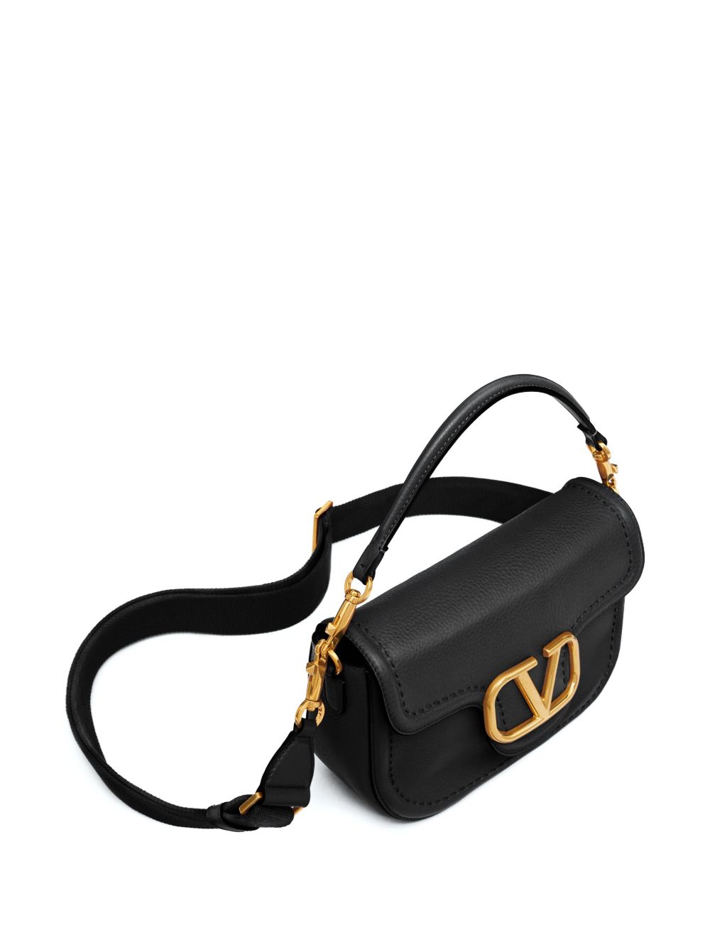 Valentino Garavani VLogo Signature Maxi Calfskin Leather Shoulder Bag Black