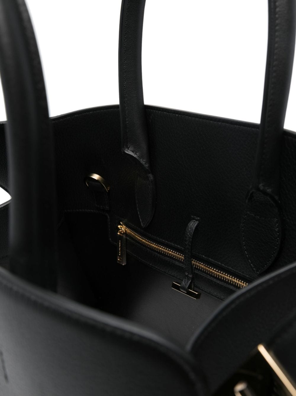 Ferragamo Hug Small Grained Calfskin Tote Bag Black