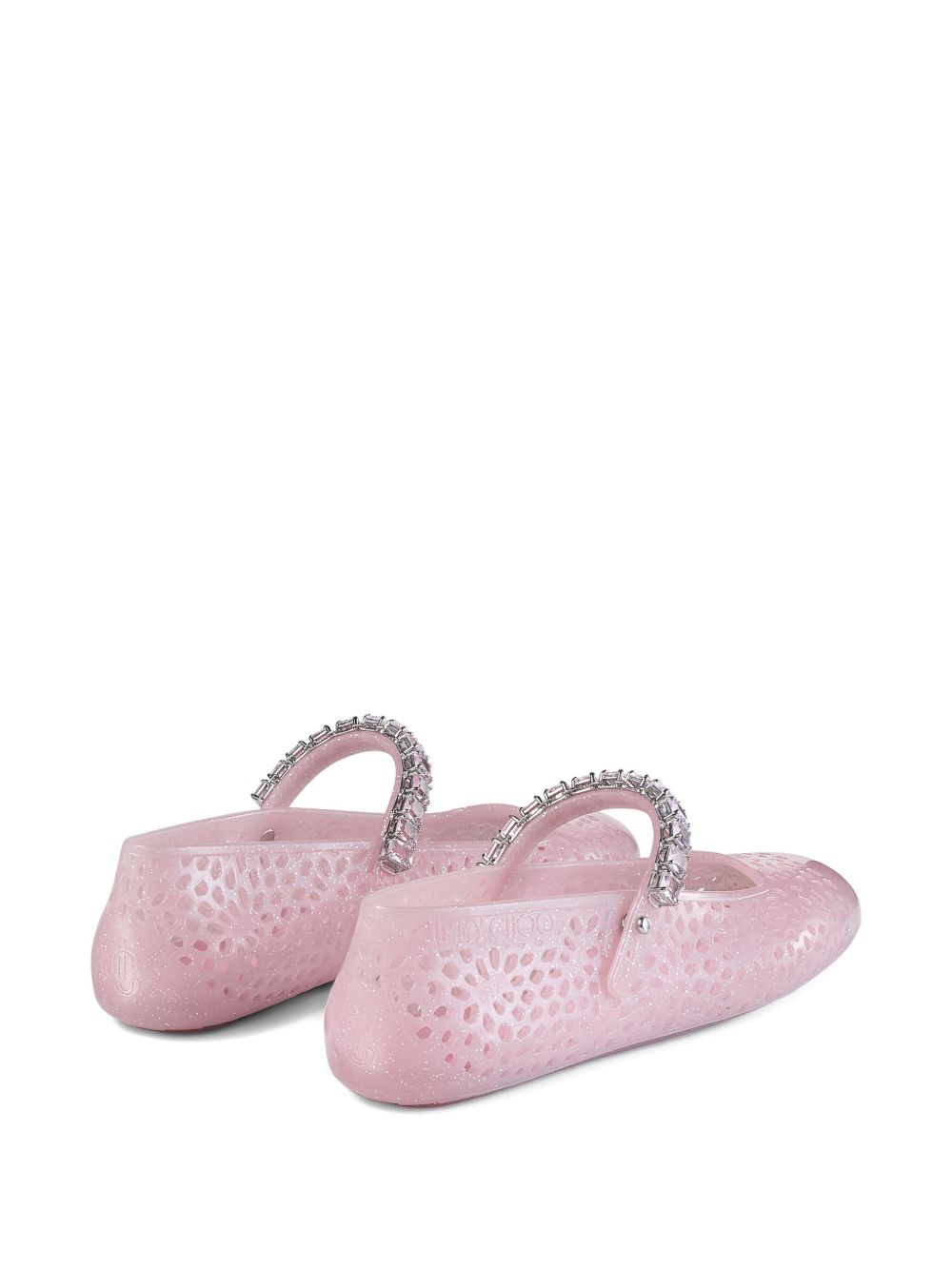 Jimmy Choo Jelly Glittered Flat Ballets Pink