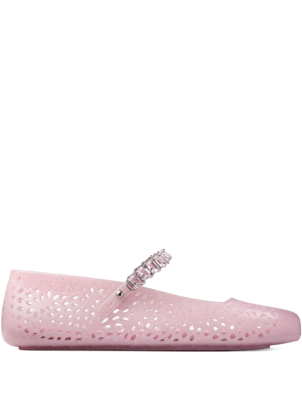 Jimmy Choo Jelly Glittered Flat Ballets Pink