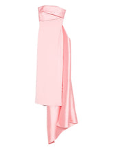 Solace London Kinsley Strapless Draped Satin Maxi Dress Pink
