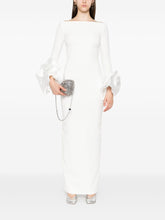 Solace London Off-Shoulder Ruffle-Cuff Maxi Dress Beige Beige