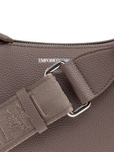 Emporio Armani Pebbled Leather Baguette Shoulder Bag Dove Grey