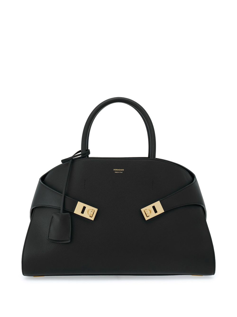 Ferragamo Medium Hug Gancini-Buckle Tote Bag Black