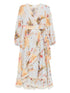 Zimmermann Ascension Floral-Print Lace-Trim Wrap Midi Dress Clear Blue