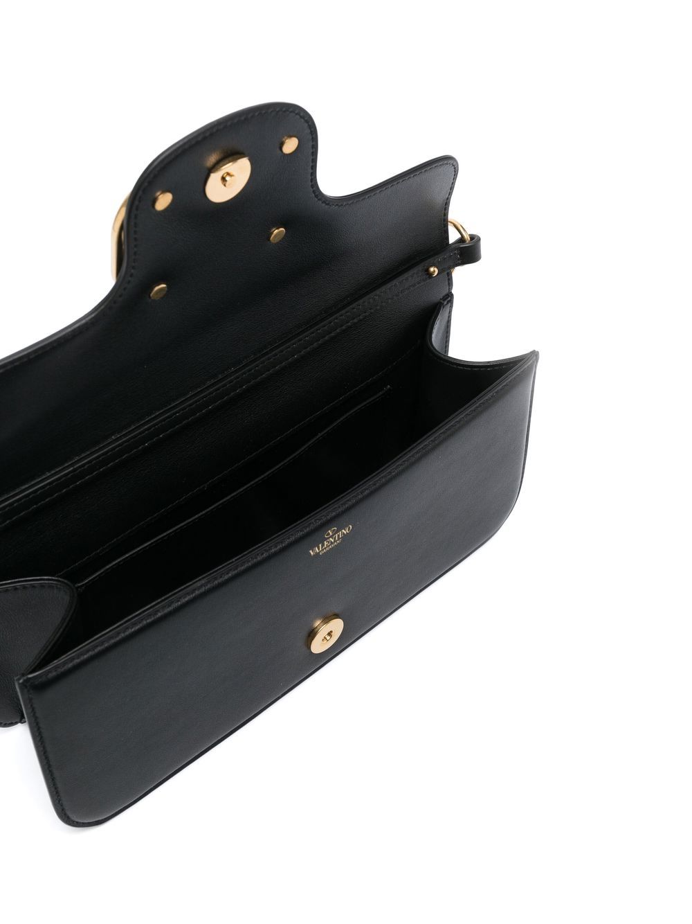 Valentino Garavani Locò Chain Lambskin Shoulder Bag Black