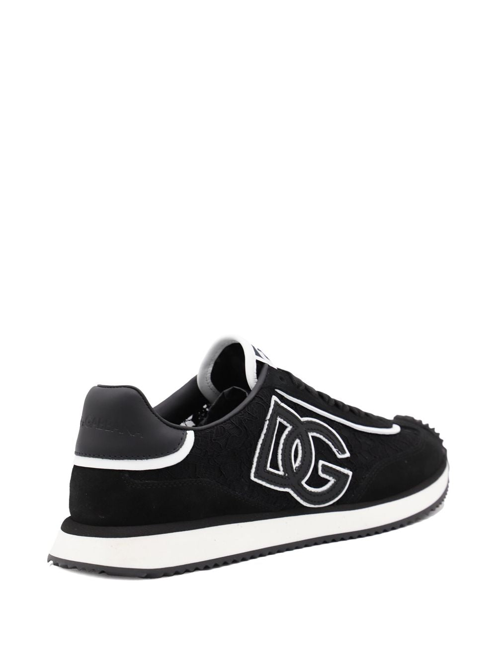 Dolce & Gabbana Silk and Nylon Logo Sneakers Black Black