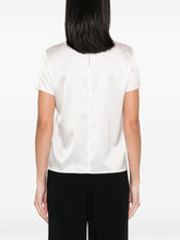 Emporio Armani Stretch-Silk Satin Short Sleeve Blouse White White