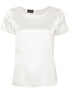 Emporio Armani Stretch-Silk Satin Short Sleeve Blouse White White