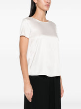 Emporio Armani Stretch-Silk Satin Short Sleeve Blouse White White