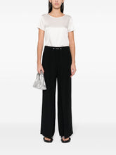 Emporio Armani Stretch-Silk Satin Short Sleeve Blouse White White