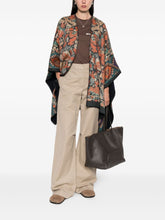 Pierre Louis Mascia Wool Tapestry Fringed Poncho Blue MultiColour