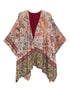 Pierre Louis Mascia Floral Wool Tapestry Poncho with Geometric Borders Beige