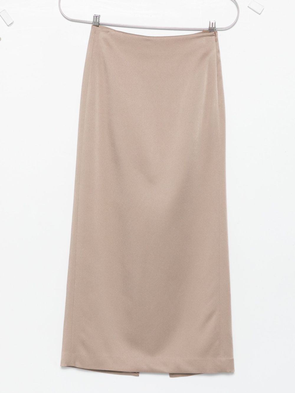 Brunello Cucinelli High-Rise Satin Long Skirt Dove Grey