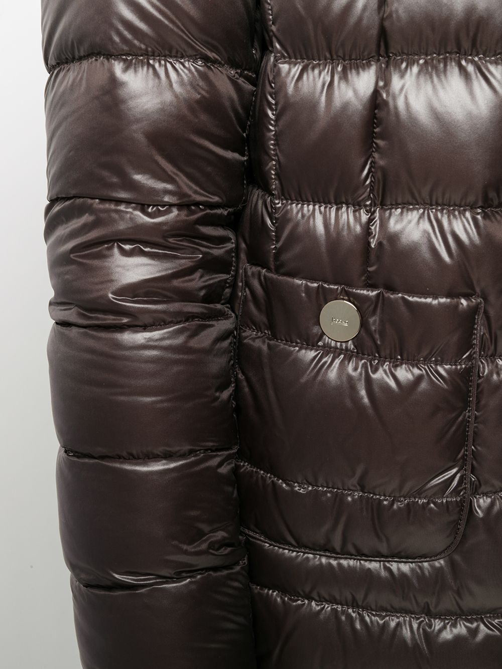 Herno Quilted Goose Down Midi Jacket Brown brown