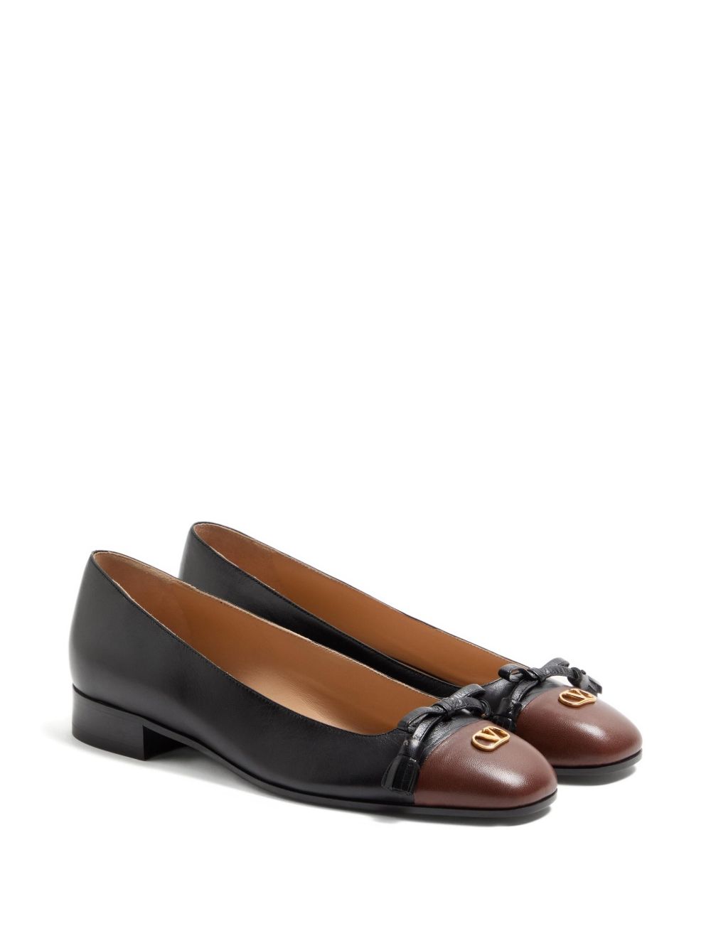 Valentino Garavani Flat Leather Ballet Shoes with Tassel Black Black