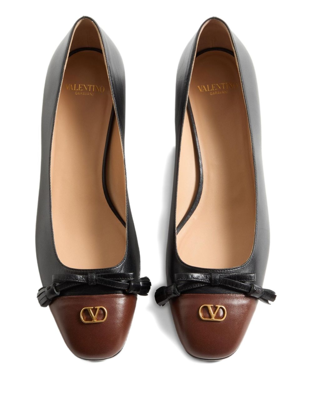 Valentino Garavani Flat Leather Ballet Shoes with Tassel Black Black