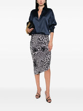 Tom Ford Navy Silk Long-Sleeve Shirt Blue