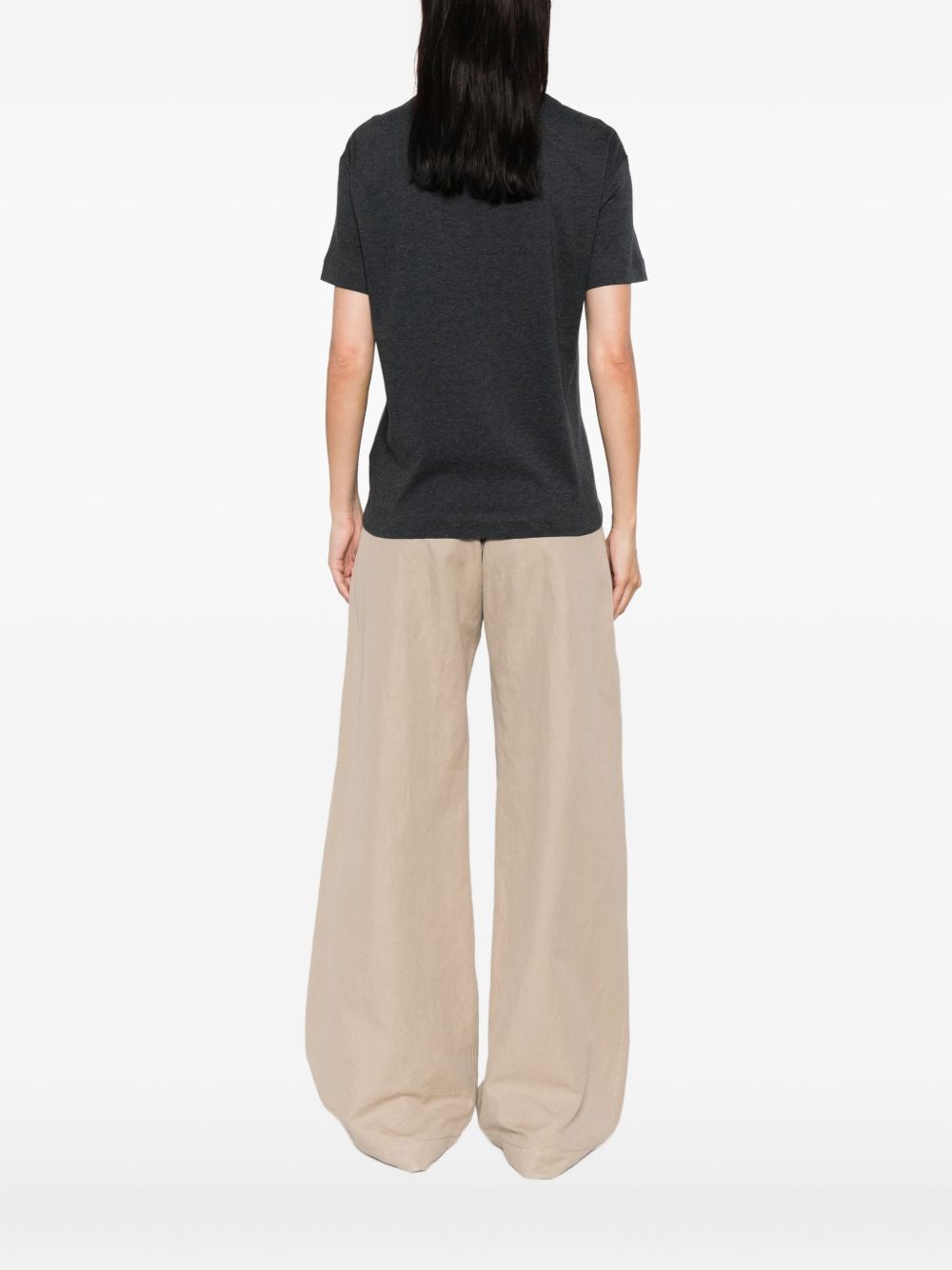 Brunello Cucinelli Charcoal Grey Cotton Patch Pocket T-Shirt Grey
